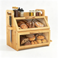 🍞 50% RABATT! 🎋 Doppelstöckige Brot-Aufbewahrungsbox aus Bambus – Nachhaltig, atmungsaktiv & platzsparend – Hält Brot länger frisch & ordentlich ✨