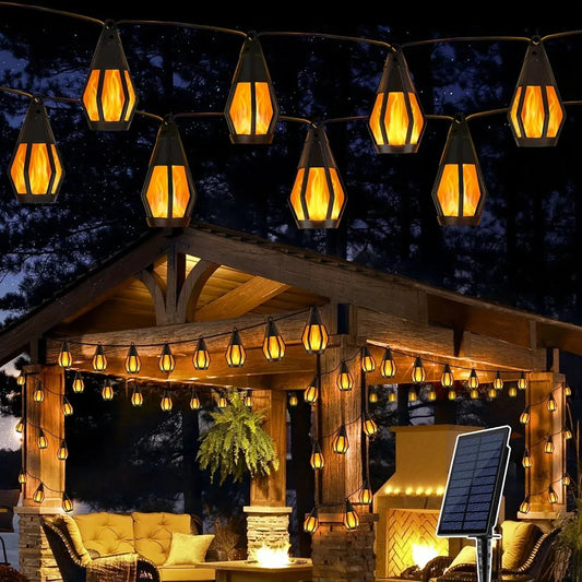 🔥 50% RABATT! ☀️ Solar-LED-Lichterkette – Flammenlampe, IP65 & 360° ✨
