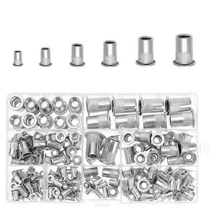 🔩 50% RABATT! 🛠️ Rändelnieten-Sortimentsset – Verschiedene Größen, robust & vielseitig – Ideal für Reparaturen, Heimwerken & kreative Projekte ✨
