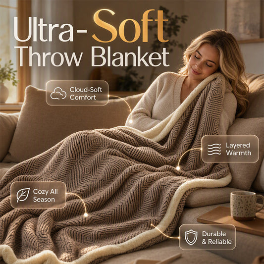 🛋️ 50% RABATT! 🧶 Doppellagige Kuscheldecke – Extra warm, weich & vielseitig – Ideal für Sofa, Bett & gemütliche Stunden zu Hause ✨