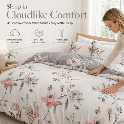 🛏️ 50% RABATT! 🌸 Bettwäsche mit Blumenmuster – Weich, gemütlich & ganzjährig ✨