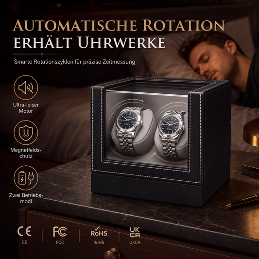 ⌚ 50% RABATT! 🔄 Automatische Uhrenbewegerbox – Drehbar, für mechanische Uhren & praktisch ✨