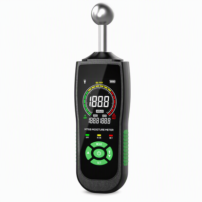 MT68 Pinless Spherical Sensor Moisture Meter for Wall Plaster Putty Masonry and Tile Leakage Testing