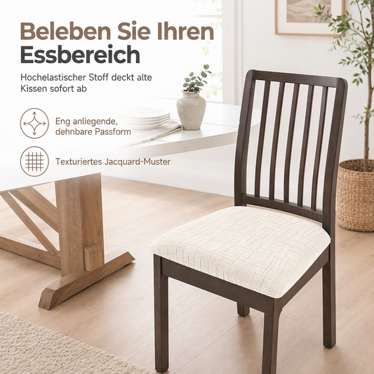 🪑 50% RABATT! ✨ Elastischer Stuhlbezug – Dehnbar & mit Kettmuster ✨