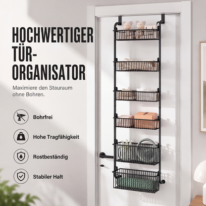 🚪 50% RABATT! 🧺 Tür-Hängeregal – Bohrfrei, mehrere Körbe & praktisch ✨
