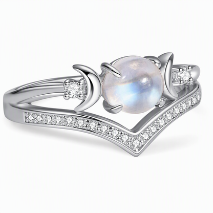 🌙 50% RABATT! 💍 Mondstein Ring – Halbmond-Design & mystische Eleganz ✨