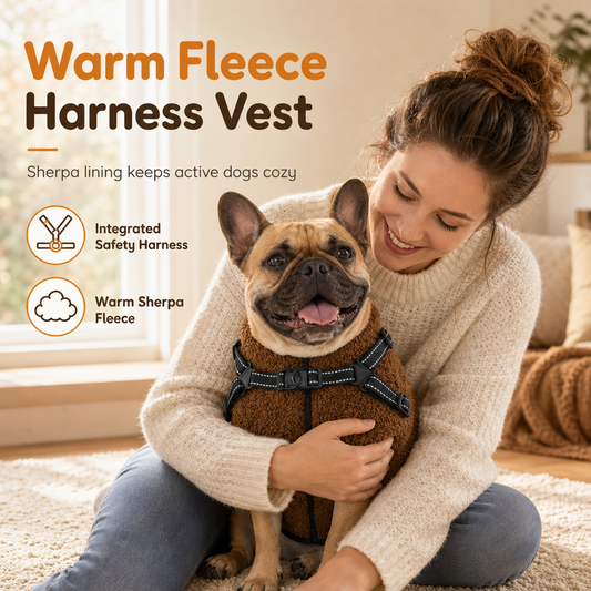 🐶 50% RABATT! 🧥 Wintermantel für Hunde – Integriertes Geschirr & Reflektorstreifen ✨