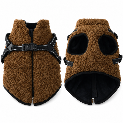 🐶 50% RABATT! 🧥 Wintermantel für Hunde – Integriertes Geschirr & Reflektorstreifen ✨