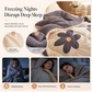 🛏️ 50% RABATT! ❄️ Warme Winterdecke – Lammfleece, Aloe-Baumwolle & dunkles Blumenmuster ✨
