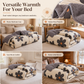 🛏️ 50% RABATT! ❄️ Warme Winterdecke – Lammfleece, Aloe-Baumwolle & dunkles Blumenmuster ✨