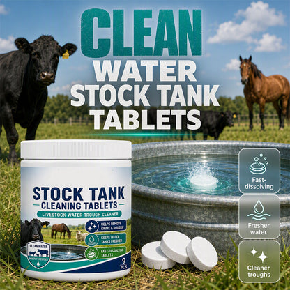 💧 KAUFE 2, ERHALTE 1 GRATIS! 🐄 Reinigungstabletten für Viehtränken & Wassertanks – Schnell löslich ✨