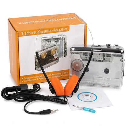 📼 50% RABATT! 🔄 Transparenter Kassettenspieler – MP3-Konverter & USB-C ✨