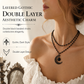 🖤 50% RABATT! 🌙 Gothic Kristall-Halskette – Hohler Mondanhänger ✨