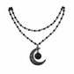 🖤 50% RABATT! 🌙 Gothic Kristall-Halskette – Hohler Mondanhänger ✨