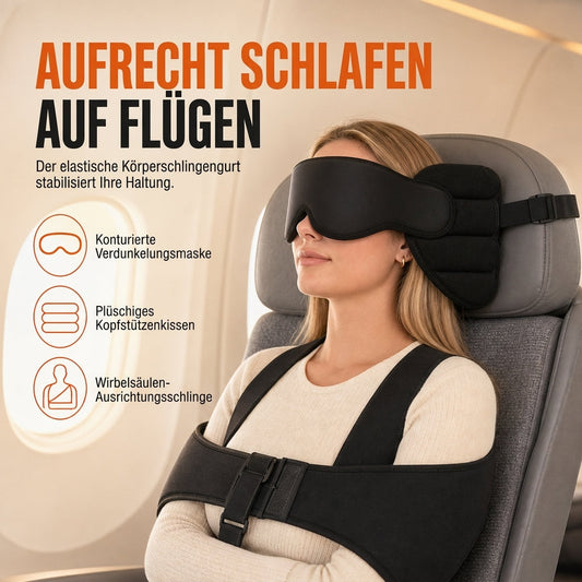 ✈️ 50% RABATT! 💤 Memory-Foam-Reisekissen & 3D-Schlafmaske – Nackenstütze für Reisen ✨