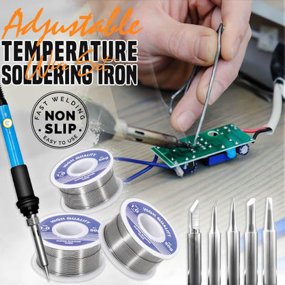 🔧 50% RABATT! ⚡ Lötkolben-Draht-Set – Verstellbare Temperatur & 5 Spitzen ✨