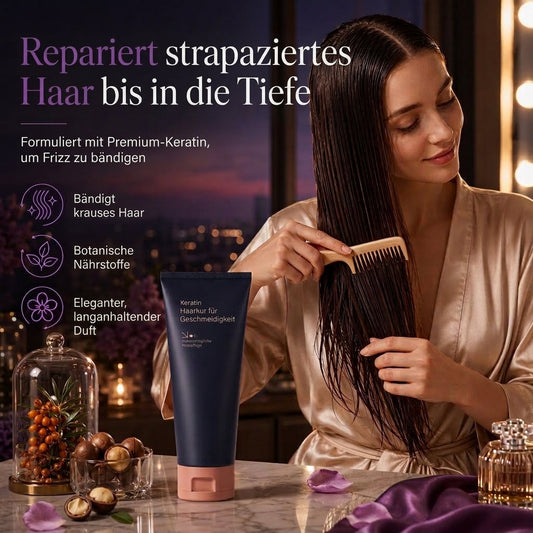💇 50% RABATT! 🧴 Keratin-Haarmaske 320ml – Repariert trockenes & geschädigtes Haar ✨