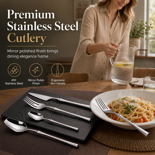 🍴 50% RABATT! ✨ Edelstahl-Besteckset – 304 Steel, 5 Finishes & 4/24 Teile ✨