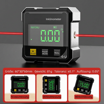 📐 50% RABATT! 🔦 Digitaler Winkelmesser – 4-seitig, magnetisch & mit Laser ✨