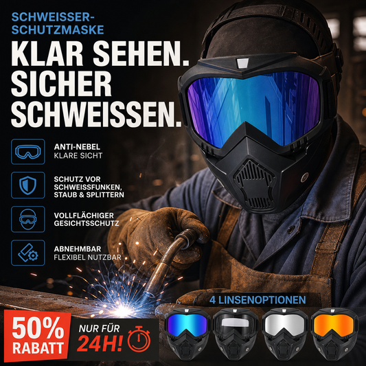 🛡️ 50% RABATT! 🔥 Spezialmaske zum Schweißen & Schneiden – Blendschutz, UV-Schutz & Anti-Staub – Sicher & komfortabel für präzise Arbeiten ⚡
