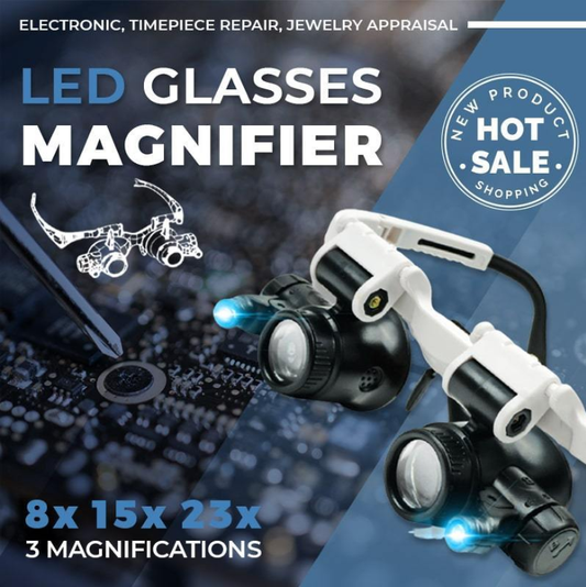 👓 50% RABATT! 🔍 LED-Lupenbrille – 23-fache Vergrößerung, Hell & Handsfrei für Präzisionsarbeiten ✨
